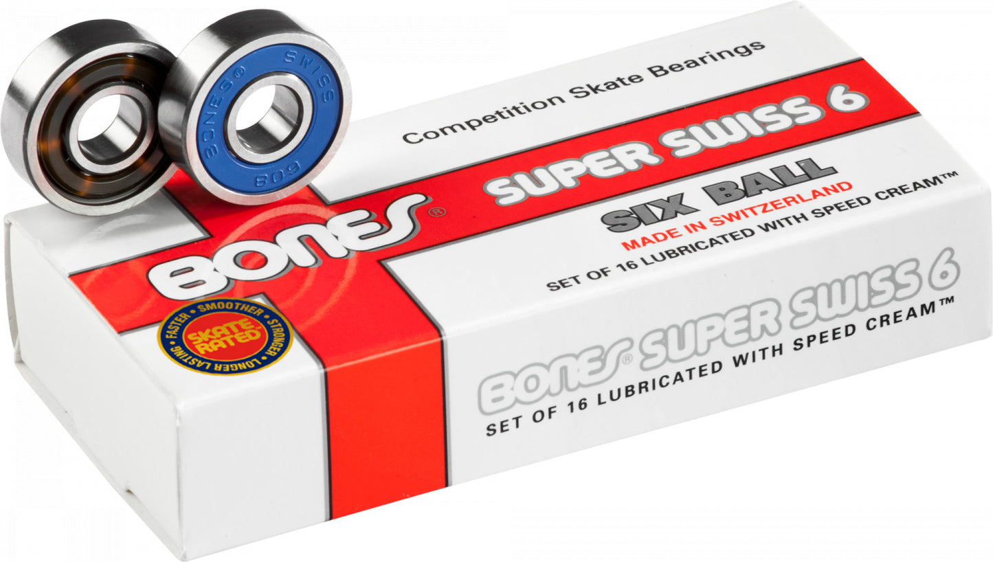 Bones® Super Swiss 6 Bearings 8mm 16 pack